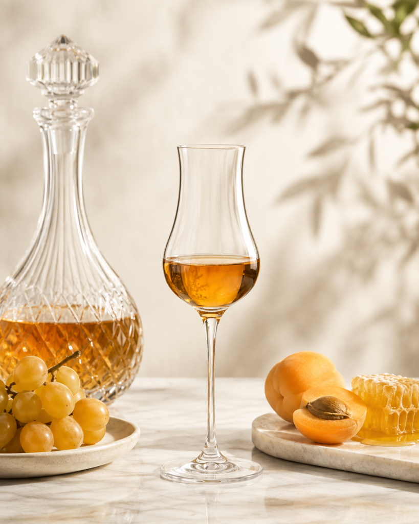 Orangewein im Glas