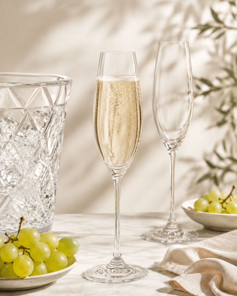 Schaumwein im Glas